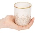 Windlichtglas Teelichthalter mit Blumenmuster Ø8cm H9cm 2er-Set | Floristik24.at