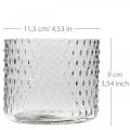 Floristik24 Windlicht Glas, Teelichthalter Glas, Kerzenglas Ø11,5cm H9,5cm