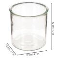Glas Windlicht rund 12 cm klares Glas 2er Set | Floristik24.at