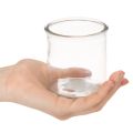 Rundes Windlicht aus klarem Glas, Teelichthalter, 8 cm, 3er-Set | Floristik24.at