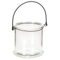 Floristik24 Windlicht aus Glas zum Hängen Ø 12 cm, Höhe 12,5 cm, 2er Set