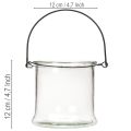 Windlicht aus Glas zum Hängen Ø 12 cm, Höhe 12,5 cm, 2er Set | Floristik24.at