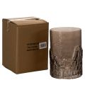 Windlicht aus braunem Glas mit
