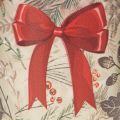 Windlicht Glas mit roter Schleife und Weihnachtszweigen 8 cm 2er-Set | Floristik24.at