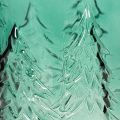Windlicht aus Glas mit Tannenrelief 16cm türkisgrün | Floristik24.at