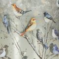 Kerzenglas aus Glas mit Winter-Vogelmotiv glänzend 12cm für Innenbereich | Floristik24.at