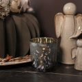 Windlicht Glas 8 cm mit Vogel- und Schneeflocken-Motiv, 2er-Set | Floristik24.at