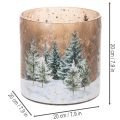 Windlicht Glas 20cm mit Winterwald-Motiv für weihnachtliche Innendekoration | Floristik24.at