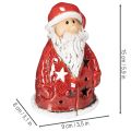Nikolaus Teelichthalter aus Keramik 15 cm rot mit Sternen für Tischdekoration | Floristik24.at