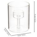 Glas-Windlicht mit erhöhtem Teelichthalter 11 cm für Innenbereich | Floristik24.at