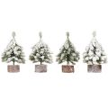 Winterdeko Tannenbaum in Grün Weiß Ø7cm H14cm 4St | Floristik24.at