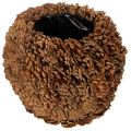 Floristik24 Deko-Übertopf aus Tannenzapfen rund Naturbraun 27 cm