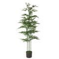 Floristik24 Künstlicher Bambusbaum 132 cm aus Kunststoff und Stoff mit schwarzem Topf, grün