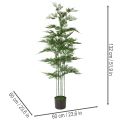 Künstlicher Bambusbaum 132 cm aus Kunststoff und Stoff mit schwarzem Topf, grün | Floristik24.at