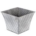 Floristik24 Zinktopf quadratisch mit Rautenmuster 18,5x18,5x15cm grau für Innenbereich