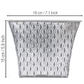 Zinktopf quadratisch mit Rautenmuster 18,5x18,5x15cm grau für Innenbereich | Floristik24.at