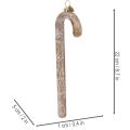 Zuckerstange Weihnachtsanhänger aus Glas mit Schneeflockenmotiv 22 cm Bronze | Floristik24.at