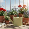 Deko Gießkanne aus Metall Grün-Gelb 28x13x17cm 1,25l für Balkon und Innenbereich | Floristik24.at