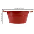 Deko-Schale Metall mit Griffen Ø29cm Rot H14,5cm | Floristik24.at