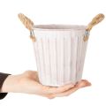 Deko-Topf 3er-Set Metall Ø15cm H13,5cm Rosa/Grün/Gelb mit Jute-Henkeln für Innen und Außen | Floristik24.at