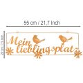 Dekohänger Metall mit Vögel-Motiv und Schriftzug „Mein Lieblingsplatz“ 55×20 cm Rostoptik Gartendeko | Floristik24.at