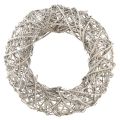 Floristik24 Dekokranz Holz Deko Rattan Natur Weiß Ø40cm H9,5cm