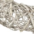 Dekokranz Holz Deko Rattan Natur Weiß Ø40cm H9,5cm | Floristik24.at