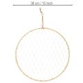 Dekoring aus Metall Ø38cm mit Raffia in Silber und Natur, 4 Stück | Floristik24.at