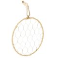 Floristik24 Dekoring aus Metall Ø20cm mit Raffia, 4 Stück, Natur/Silber