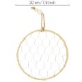 Dekoring aus Metall Ø20cm mit Raffia, 4 Stück, Natur/Silber | Floristik24.at