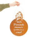 Schild aus Metall mit Spruch, Edelrost, Rund, 30×40cm, Vögel-Motiv | Floristik24.at