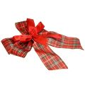 Dekoschleife Weihnachten Geschenkschleife Outdoor Rot Kariert 6cm breit 20×29cm 5St | Floristik24.at