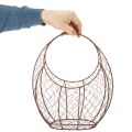 Drahtkorb aus Metall in Rostoptik, H34cm L30cm, Braun | Floristik24.at