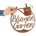 Metallschriftzug Gartendeko Set, Rostoptik, 29,5cm, Kräuter, Blumen, Rosen, 3-teilig | Floristik24.at