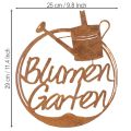 Metallschriftzug Gartendeko Set, Rostoptik, 29,5cm, Kräuter, Blumen, Rosen, 3-teilig | Floristik24.at