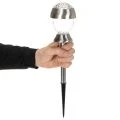 Solar-Kugelleuchte mit Erdspieß 36 cm, 4er Set, silberfarben | Floristik24.at