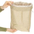 Jute-Beutel mit Kunststoff-Innenfolie 28×10×40cm natur | Floristik24.at