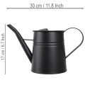 Gießkanne Metall Schwarz 30x13x17cm 1,7l Pflanzgefäß für Innen und Balkon | Floristik24.at