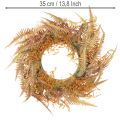 Künstlicher Farnkranz 35cm in Orange-Braun für Herbstdekoration | Floristik24.at
