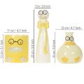 Keramik Dekofiguren Enten mit Brille 3er-Set 25 cm Gelb-Weiß für Innenbereich | Floristik24.at