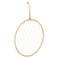 Floristik24 Metall-Dekoring Silber Ø28cm mit Natur-Raffia 4er Set