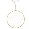 Metall-Dekoring Silber Ø28cm mit Natur-Raffia 4er Set | Floristik24.at