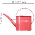 Metall Gießkanne Rosa 1,25 Liter Dekogefäß Innen Außen 28x13x17cm | Floristik24.at