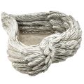 Pflanzherz Federn Steinguss Herz Grau Weiß 13×12×6cm 2St | Floristik24.at