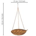 Dekoschale zum Hängen aus Metall in Rost-Optik Ø31cm L62cm für Innen- und Außenbereich | Floristik24.at