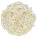 Floristik24 Rattanball gebleicht Tischdeko Rattan Creme Ø5cm 24 St