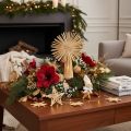 Strohstern Set aus naturfarbenem Stroh, Christbaumschmuck, Figuren und Sterne, 35-teilig | Floristik24.at