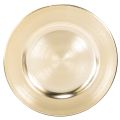 Floristik24 Kleiner runder Dekoteller aus Metall 17 cm gold glänzend im 6er-Set