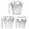 Übertopf-Set aus Metall in Kronenform, Zink, Ø 21,5/19,5/17 cm, 3-teilig | Floristik24.at