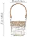 Windlicht Hängedeko Metall, Glas und Weide Ø13 cm, H12 cm, 2 Stück | Floristik24.at